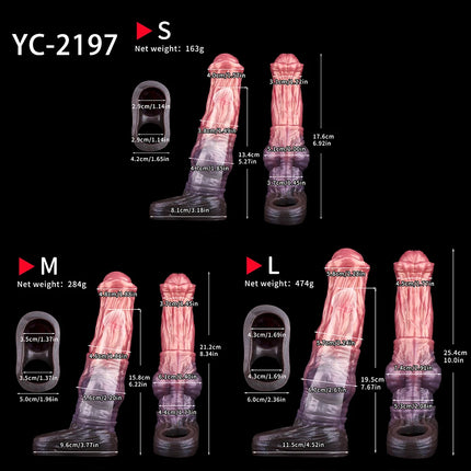 YOCY 10inch Horse Penis Sheath For Delay Ejaculating Sex Toy For Penis Enlargement Cock Cover Resuable Condom S,M,L Size