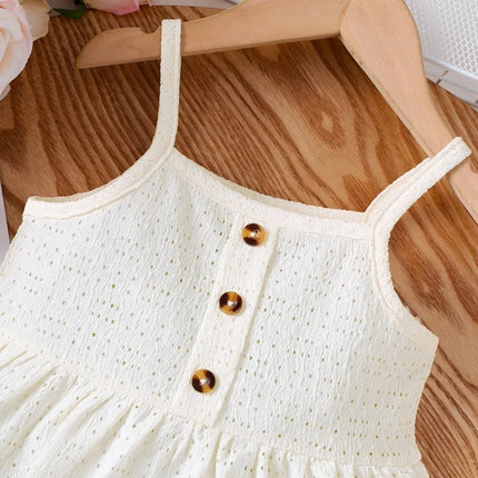 Baby Girl Daily Clothes Outfits Sleeveless Suspender Soft Hollow Top+Shorts 2pcs Summer Clothing Set for Toddlers Girl 0-3 Years
