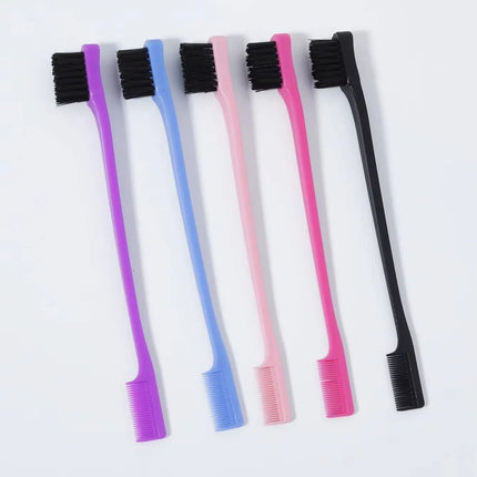 5pcs professional hair edge brush set, double headed design, suitable for hair salons, special for real hair wigs