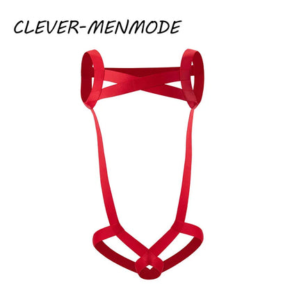 Men's Sexy Adult Penis Hole One-Piece Boob Harness Restraint Clothing Dick Ring Underwear Men BDSM Harness O Hole Bare Body 18+