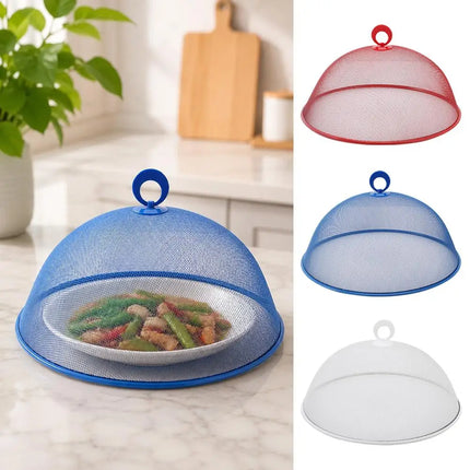 30cm Round Mesh Food Cover Umbrella Style Fine Net Anti-fly Insect Proof Breathable Dish Tent Kitchen Food Protective Shield