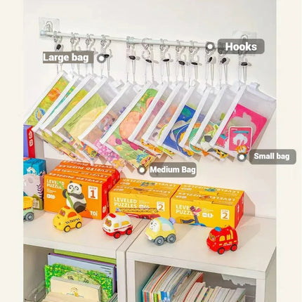 8pcs Zipper Mesh Bags, 3 Sizes, Zipper Mesh Bags, Waterproof Clear Travel Bags, Office Supplies Document Bags With Zipper
