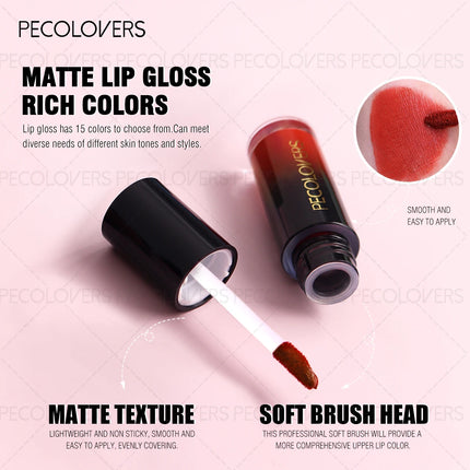 Waterproof Lipstick Lip Gloss Makeup Non-stick Cup Lip Tint Matte Long Lasting Nude Liquid Lip Stick