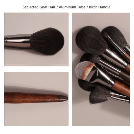 Goat Hair Makeup Brushes Set: Eyeshadow Brush, Foundation Loose Powder Brush, Blush Brush,Comestic Beauty Tools Preminum Quality