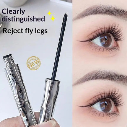 New 1Pc Silver Tube Mascara Natural Curled Mascara Lengthens Eyelashes No Smudging Water/Sweatproof Tubing Mascara Long Lasting