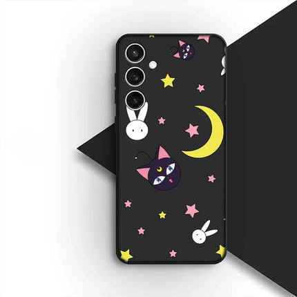 Casing Phone Cover for Samsung Galaxy S22 S21 S20 FE Ultra Plus A07 A17 A15 A16 A25 A57 A37 Case  S-SailorS Anime Girl Moons