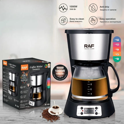 0.6L Electric Drip Coffee Makers 600W Household Coffee Machine 5 Cup Tea Coffe Pot Compact Coffee Maker with Reusable Filter