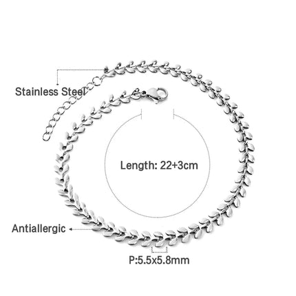 LUXUSTEEL Fashion Stainless Steel Anklets For Women Girls Boho Golden Color Leaf Arrow Ankle Bracelet Ocean Beach Foot Jewelry