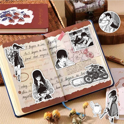 10/30/75pcs Chainsaw Man Anime Stickers Cool Black White Manga Graffiti Sticker Decoration Laptop Water Bottle Phone Decals Gift