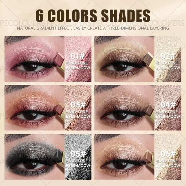 Two-color Push-pull Eye Shadow Stick, Multi-color Selection, One-touch Shape, Long-lasting and Natural, Eye Cosmetics