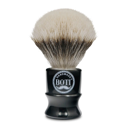 Boti Screw Type Brush Enlightener Badger and N3C Synthetic with Antique Black Porcelain Resin Handle for Easy Replaceable Knot