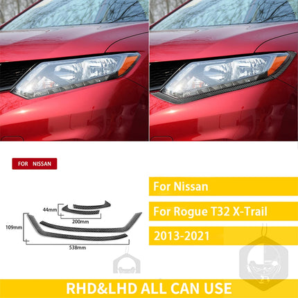 For Nissan X-Trail Rogue T32 2013-2021 Accessories Carbon Fiber Interior Car Door Instrument Cupholder Trim Sticker