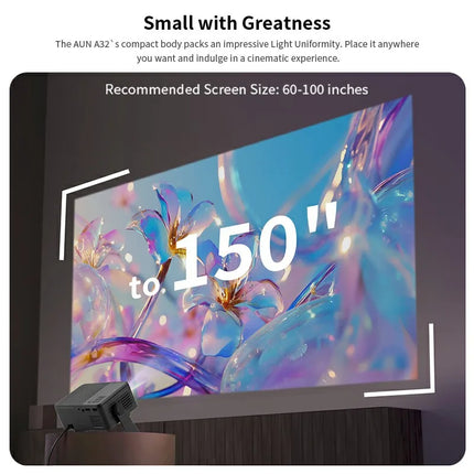 AUN A32 Pro Android 13 Projector Portable Cinema Home Theater MINI Kids Game LED Projectors 3D WIFI for Phone 4K Video 1080P