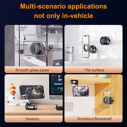 Strong Magnetic Phone Holder Foldable Design 360° Adjustable Vacuum Car Mount Live Streaming For Phone