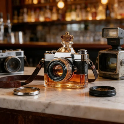 Camera-Shaped Glass Decanter - Creative Wine Bottles & Carafes, Artistic Wine Containers for Red  Family Collections