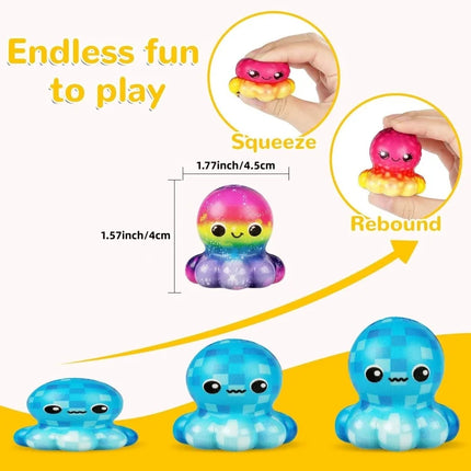 6/12PCS Octopus Slow Squishy Toys Soft Stress Relief Fidgets Toys for Kids Party Favors Classroom Rewards Easter Basket Stuffers