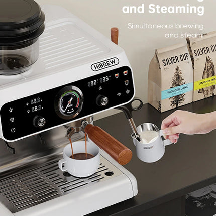 HiBREW Dual Therｍoblocks Barista Pro Espresso Machine Built-in Grinder One-touch Americano for Cafe Hotel Restaurant H7B