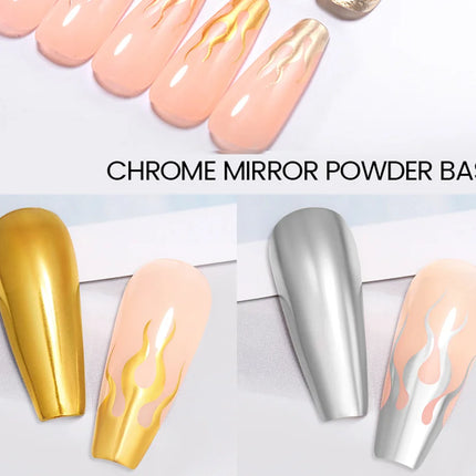 BORN PRETTY 10ml Chrome-Base Gel Polish Metallic Glitter Nail Power Super Shine Soak Off UV LED Functional Gel DIY Nails Art