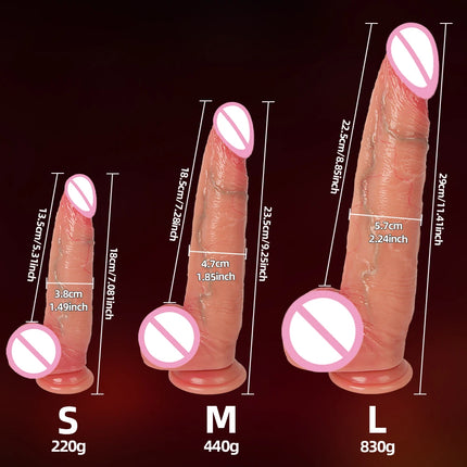 Realistic Dildos for Women, Skin-Sliding Foreskin Testicles Dildo, Anal Vaginal Stimulation Strapon Big Penis Sex Toys for Women