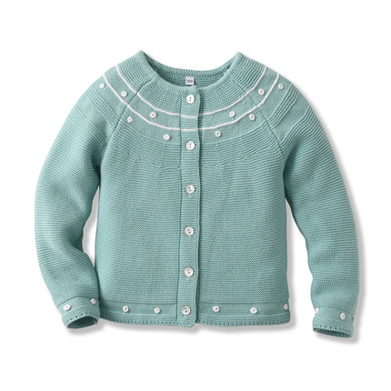 Clibeso 2024 Winter Baby Boys Girls Embroidery Sweater Kids Knitted Cardigan Boy Girl Knitting Outwear Children Knit Top