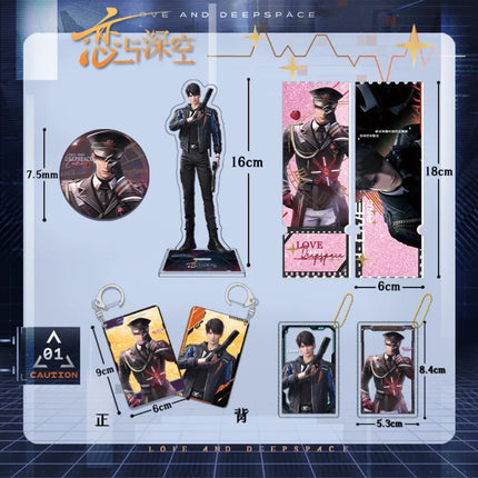 Game Love and Deepspace Caleb Acrylic Stand Model Keychain Brooch Cosplay Figure Badge Accessories Backpack Desk Decor Fans Gift