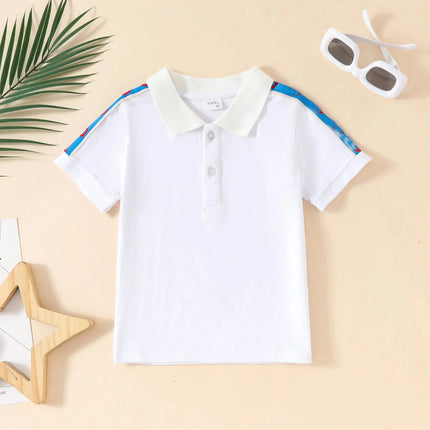Unisex Cotton POLO Shirt Short Sleeve Turn-down Collar Children's Summer Casual Wear Student Friendly Comfortable T-shirt
