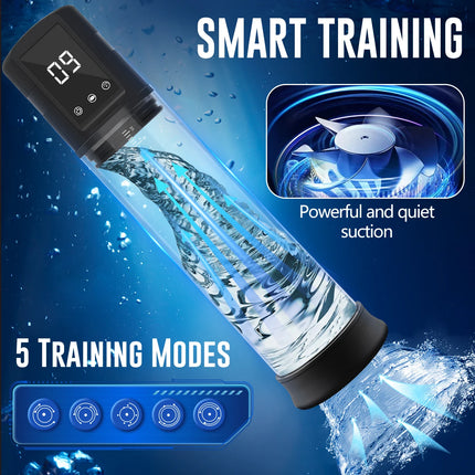 Penis Pump Vacuum Sucking Vibrator Enlargement Extend Delay Stamina Penis Trainer Masturbators Cup Dick Pump Adult Sex Toys Men