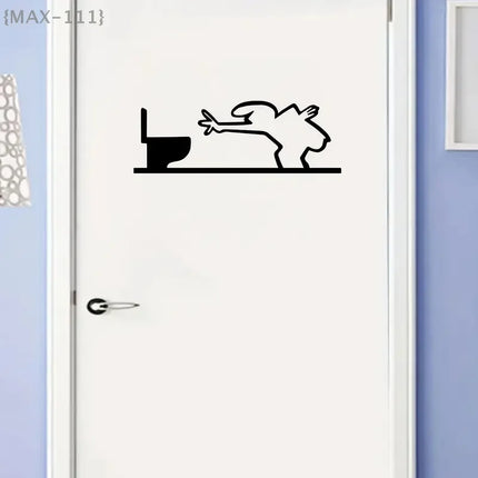 La Linea Minimalist Line Art Car Sticker, Cartoon Character Design Bumper/Window/Door Wall Decal, Home & Car Decoration