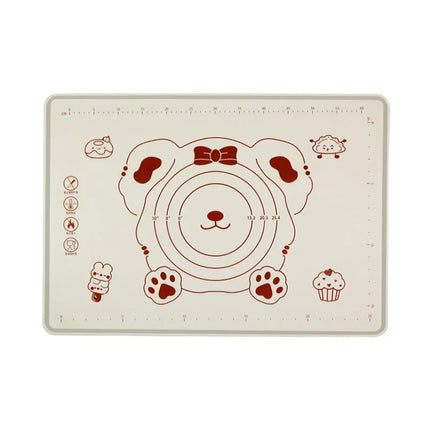 Food Grade Silicone Kneading Mat Cute Bear Anti Slip Rolling Pastry Board Large Baking Panel Household Kitchen Tools