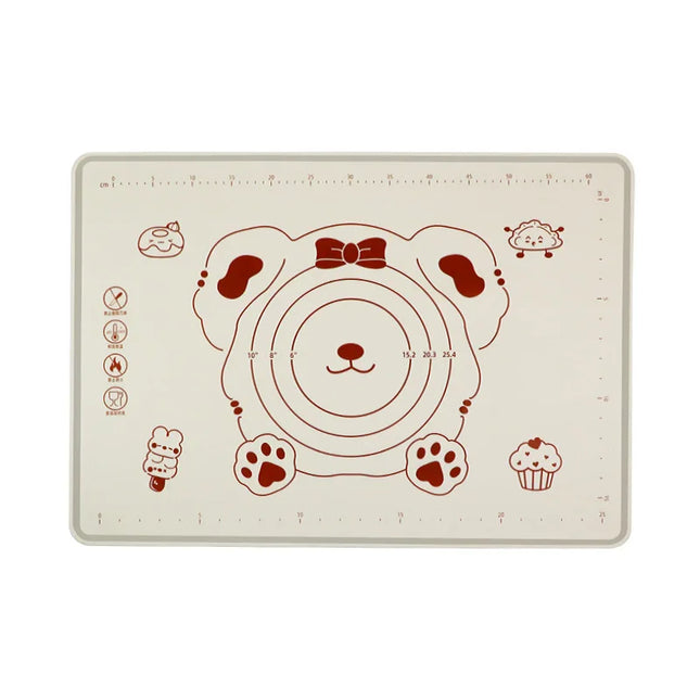 Food Grade Silicone Kneading Mat Cute Bear Anti Slip Rolling Pastry Board Large Baking Panel Household Kitchen Tools