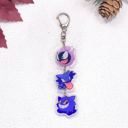 Pokémon Pikachu Bulbasaur Gengar Squirtle Car Keychain Accessories Acrylic Charms Pendant For Bag Key Holder Backpack Decoration