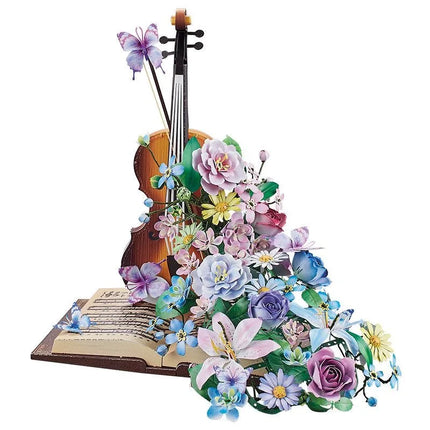 NEW DIY 3D Metal Puzzle Violin Eternal Flower Model Building Kits Assembly Camellia Lily Jigsaw Puzzles for Girls Birthday Gifts