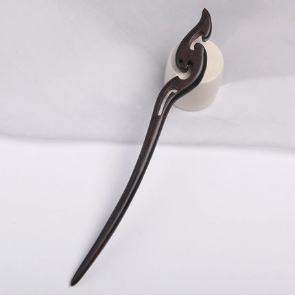 Ebony Wood Hairpins Handmade Purple Sandalwood Hair Stick for Women Fine Pattern Vintage Chinese Hair Pin Accessories