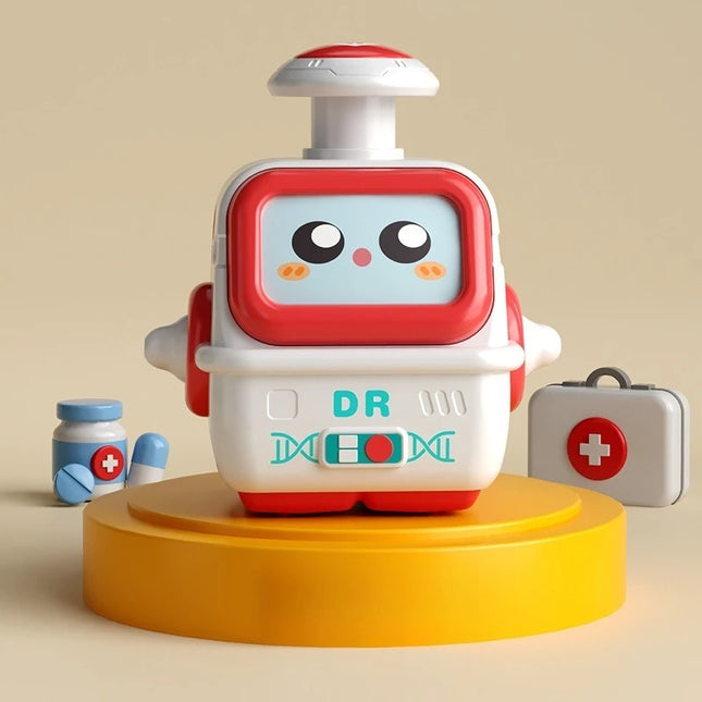 Baby Pres Slid Car Cartoon Robot Clockwork Toy with Whistle Safety Material Can Open Lid Color Recognition Hand Eye Coordination