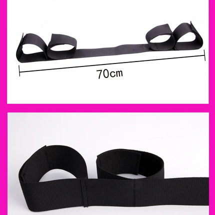Adult SM Sex Restraint Handcuffs Slave Tools Bdsm No Vibrators Sexy Wrist To Ankle Cuffs Open Leg Hand Toys Bondage For Couples