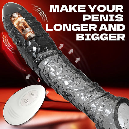 Penis Sleeve Extensions Condom Male Enlargement Delay Vibrators Clits Massager Cock Ring Vibrating Penis Cover Sex Toys For Men