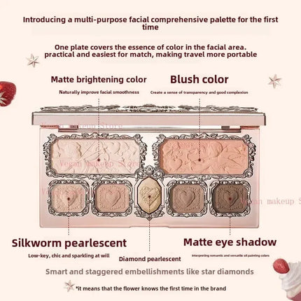 Little Angel Flower Knows Eyeshadow Palette Eye Glitter Make Up Palette Long Lasting 9 Color Eye Shadow For Girl And Women