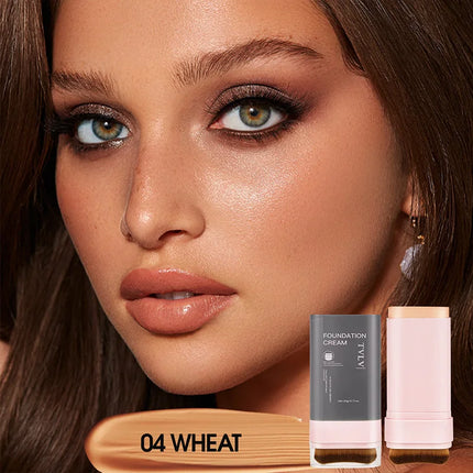 Concealing Foundation Stick 5 Shades With Built-In Brush,  Brighten Lightweight and Waterproof Formula Face Contour Stick Makeup