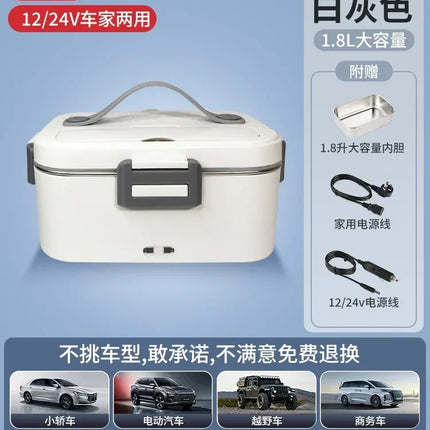 12V 24V Car Electric Lunch Box Portable Heating Rice Cooker Truck Food Warmer Insulated Cooking Pot for Hot Meal