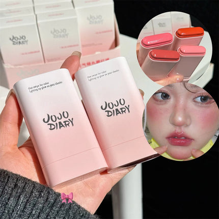 Multi-Functional Blush Stick Easy Color Rouge Blusher Cream Waterproof Brightening Face Contour Smooth Cheek Tint Korean Make Up