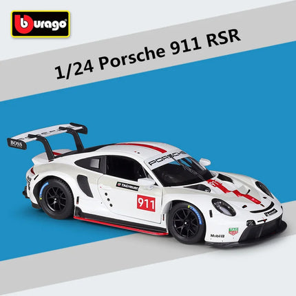 Bburago 1:24 Porsche 911 GT3 R Alloy Sports Car Model Diecast Metal Track Racing Car Vehicle Model High Simulation Kids Toy Gift