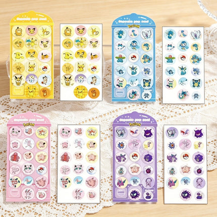 Pokemon  Epoxy 3D Puffy Stickers Cute Pikachu Gengar Squirtle Decals for Scrapbooking Journal Phone Kids Stationery DIY Gifts