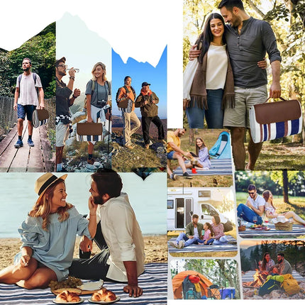 ZHUOHUA Waterproof Foldable Outdoor, Extra Large Picnic Blankets, Fashion Handy Tote, Beach Mat for Spring Summer Camping