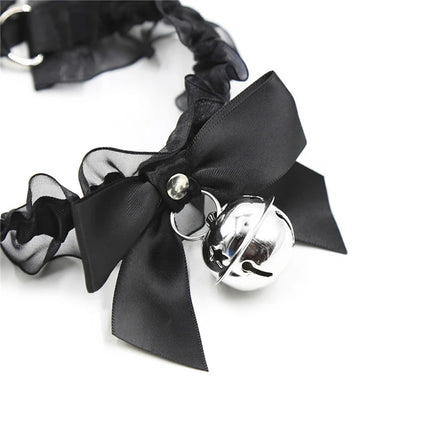 Bell Black Lace Necklace for Women Sex Slave Bdsm Bondage Collar Sexy Toys for Couples Sex Accessories