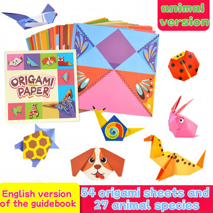 54 Sheets Cartoon Origami Kit Animals / Lifestyle Styles Handmade DIY Crafts Origami Suitable For Beginners Decor Paper Gifts