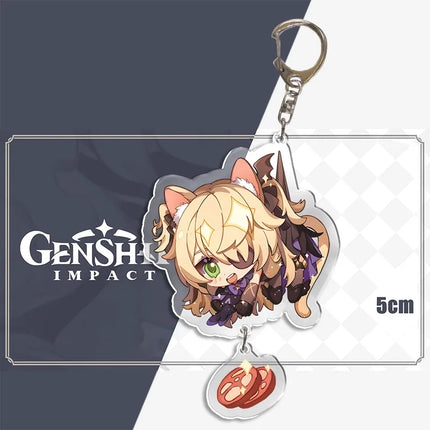 Genshin Impact Keychain Pendant ZhongLi Klee Raiden Shogun Xiao Wendi LingHua Car keyring Women Bag Charms Anime Game key chains