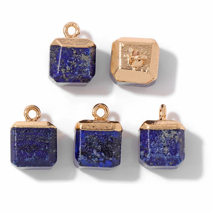 Blue Lapis Lazuli Pendant Gems Cross Hand Oval Shape Natural Stone Lapis Lazuli Charms for Jewelry Making Necklace DIY Bracelet