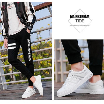 2024 Men's Casual Sneakers New Fashion Lace-up White Shoes Student Comfort Sports Plus Size Vulcanized Shoes Zapatillas De Hombre
