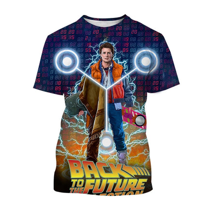 Summer fashion fantasy 3D printed movie short sleeved cool technology interstellar personality T-shirt