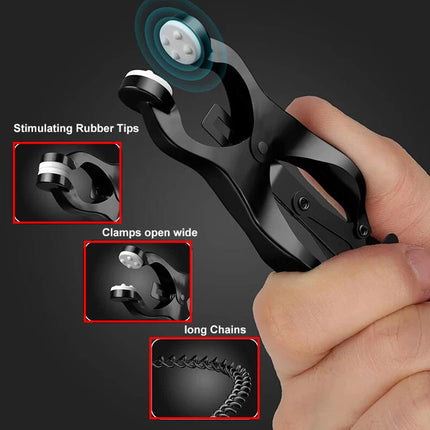 BDSM Nipple Clamps Clips,Sex Toys For Couples,Metal Clitoris Labia Clip Textured Rubber Padded Tips,SM Adult Games